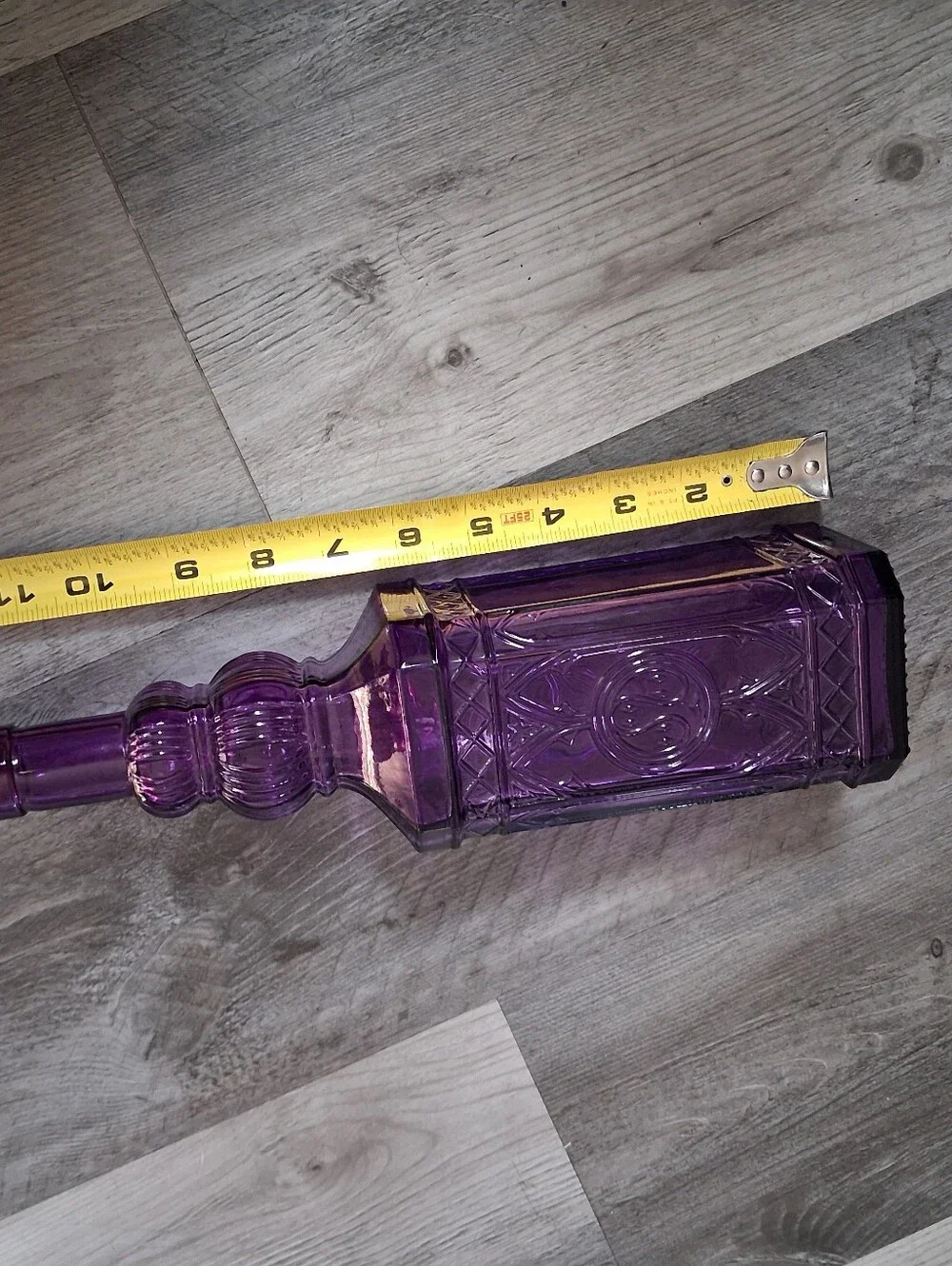 Purple Decorative Glass Bottle with Cork Stopper - Home Accents